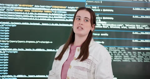Coding, presentation and workshop with woman in office of web development Stock Footage 280839350