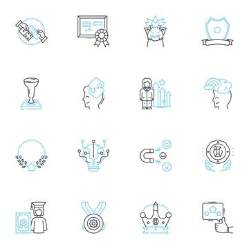 Coding process linear icons set. Algorithm, Debugging, Syntax, Programming Stock Illustration