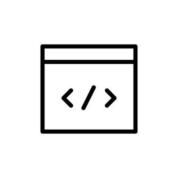 Coding Program Icon for Software Development, Programming Languages, and Te.. Stock Illustration
