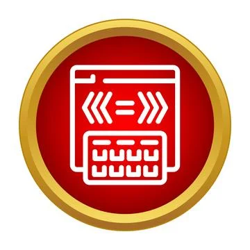 Coding program window with keyboard icon Illustrazione stock