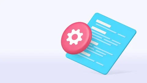 Coding programming computer software development 3d icon banner copy space ve Stock Illustration