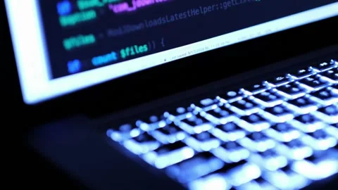 Coding. Programming, Cyber Attacks Stock Footage 255117326