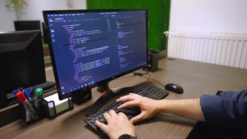 Coding. Programming, Cyber Attacks Stock Footage 255117430