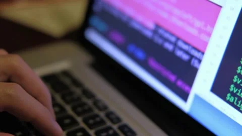 Coding. Programming, Cyber Attacks Stock Footage 255118078