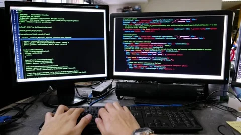 Coding. Programming, Cyber Attacks 库存影片 255118237