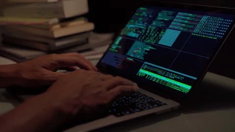 Coding. Programming, Cyber Attacks Stock Footage 255118743