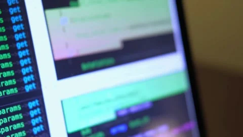 Coding. Programming, Cyber Attacks Vídeo Stock 255118795