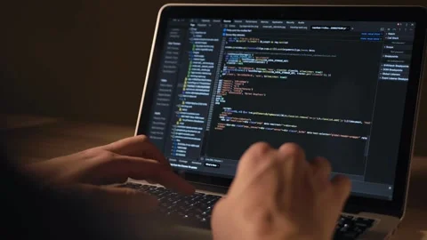 Coding. Programming, Cyber Attacks Video stock 255118874