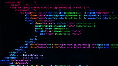 Coding. Programming, Cyber Attacks Video stock 255119485