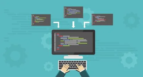 Coding, Programming, Development concept 스톡 일러스트