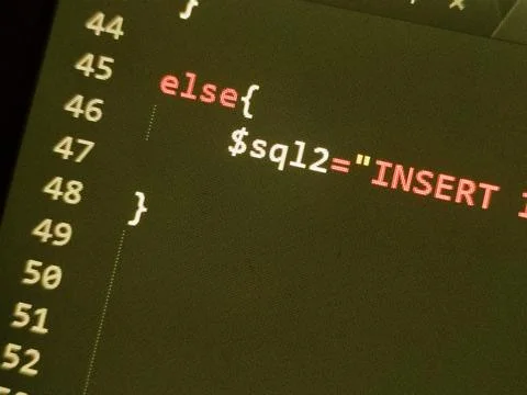 Coding programming source code screen. Abstract technology background. Cyber  Stockfoto's