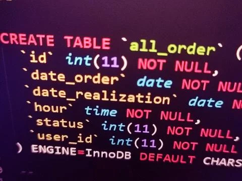 Coding programming source code screen. Abstract technology background. Cyber  Foto stock