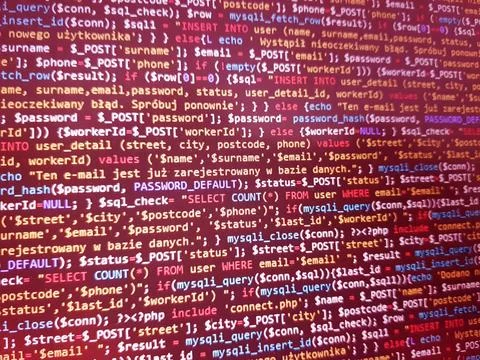 Coding programming source code screen. Abstract technology background. Cyber  Stock Photos