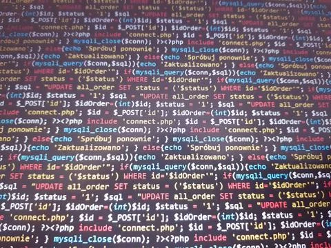 Coding programming source code screen. Abstract technology background. Cyber  스톡 사진
