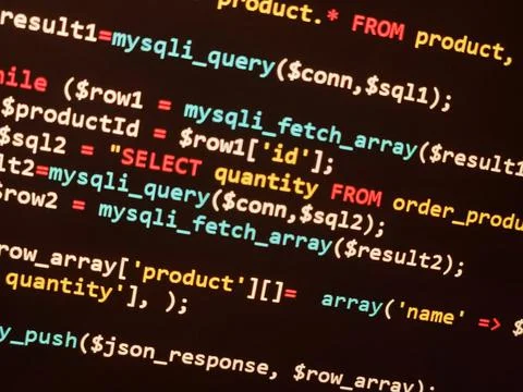 Coding programming source code screen. Abstract technology background. Cyber  스톡 사진