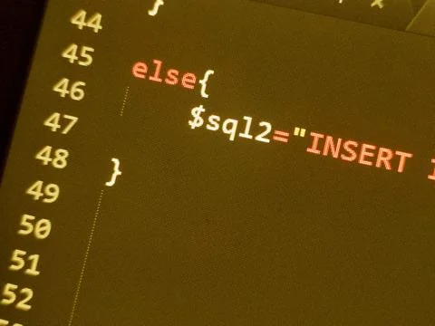 Coding programming source code screen. Abstract technology background. Cyber  Stockfoto's