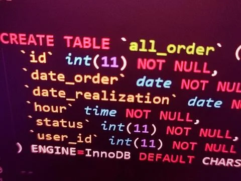 Coding programming source code screen. Abstract technology background. Cyber  Foto stock