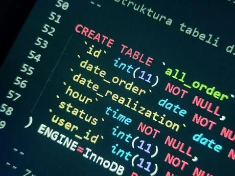 Coding programming source code screen. Abstract technology background. Cyber  Foto stock
