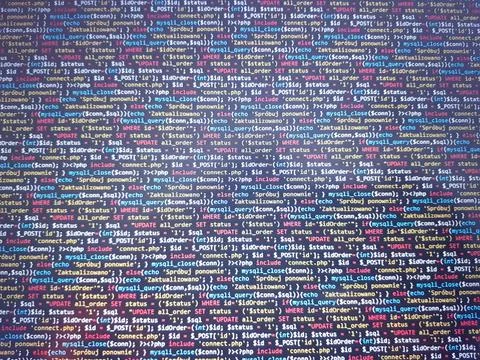Coding programming source code screen. Abstract technology background. Cyber  Stockfoto's