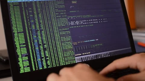 Coding programming technology. web developer of an internet software network Stock Footage 172571311