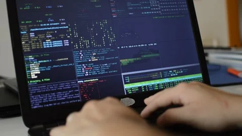 Coding programming technology. web developer of an internet software network Stock Footage 172571813