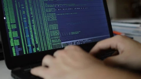 Coding programming technology. web developer of an internet software network Stock Footage 172572283