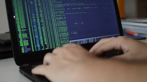 Coding programming technology. web developer of an internet software network Stock Footage 172572323