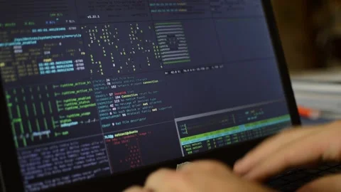 Coding programming technology. web developer of an internet software network Stock Footage 172575678
