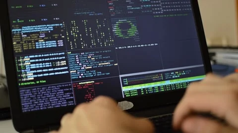 Coding programming technology. web developer of an internet software network Stock Footage 172575880