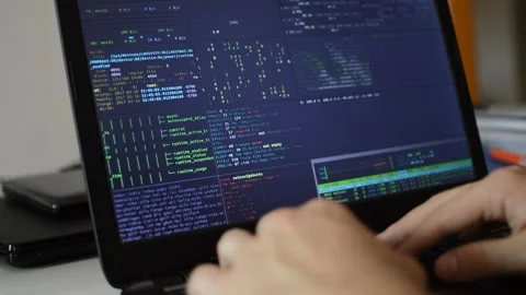 Coding programming technology. web developer of an internet software network Stock Footage 172577449