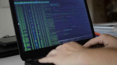 Coding programming technology. web developer of an internet software network Stock Footage 172577479