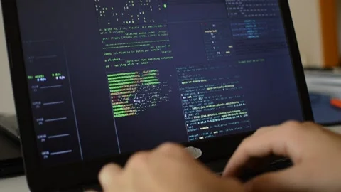 Coding programming technology. web developer of an internet software network Stock Footage 172577539