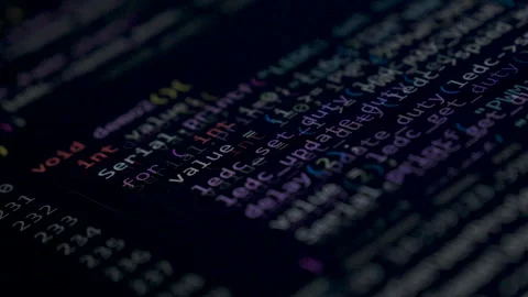 Coding programs on black screen background. Stock Footage 335285882