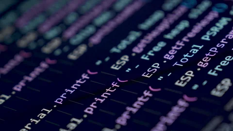Coding programs on black screen background. Stock Footage 335384122