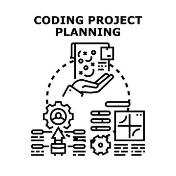 Coding project planning and development process design イラスト素材