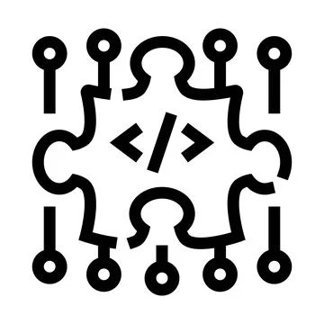 Coding puzzle piece integrating circuit board elements Stock Illustration