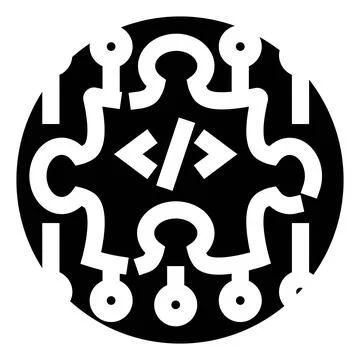 Coding puzzle solution for software development logic Ilustración de archivo