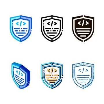 Coding range antivirus program vector thin line icon Stock Illustration