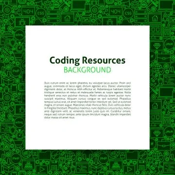 Coding Resources Paper Template Illustrazione stock