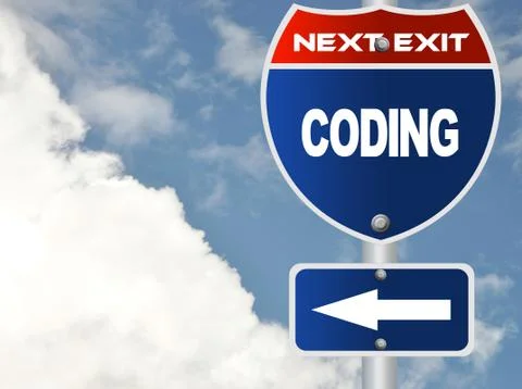 Coding road sign Stock Illustration