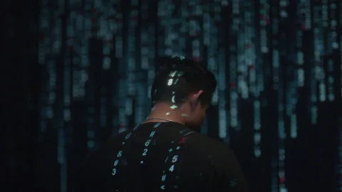 Coding Running Over Guy Stock Footage 208774839