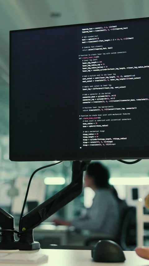 Coding, screen and person on computer in office for software update, programming Stock Footage 332979193