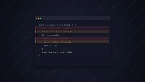 Coding screen with dark theme and glowing text, programming, software devel.. Stock Footage 348423439