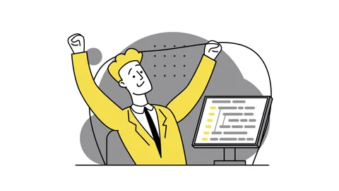 Coding on-screen PC, HTML code. The guy-programmer waves his hands to the sides. Stock Footage 167904216