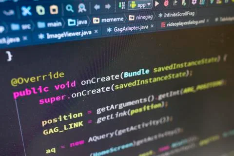 Coding on screen Foto stock