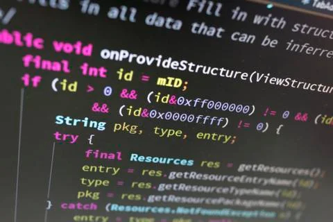 Coding on screen Stock Photos