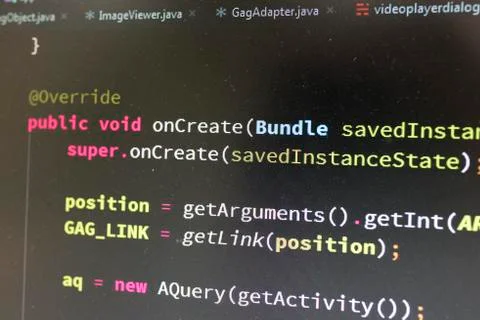 Coding on screen Stock Photos