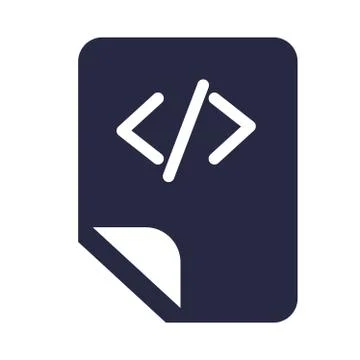 Coding script electronic file symbol glyph vector illustration Stock Illustration