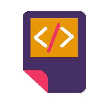 Coding script electronic file symbol glyph vector illustration Illustrazione stock