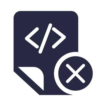 Coding script file delete symbol glyph vector icon イラスト素材